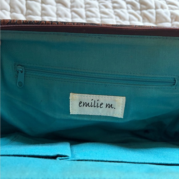 Vintage 90s Tapestry Shoulder Bag with Croc-Effect Trim in Brown - Picture 13 of 13